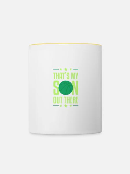 basketball sohn - Tasse zweifarbig - Weiß/Gelb