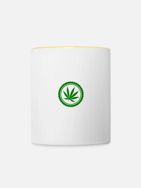 Weedstempel - Tasse zweifarbig - Weiß/Gelb