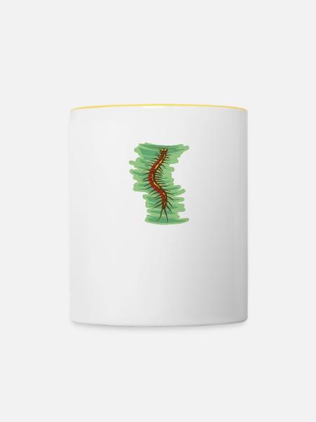 giftiger Skolopender Hundertfüsser Krabbeltier - Tasse zweifarbig - Weiß/Gelb