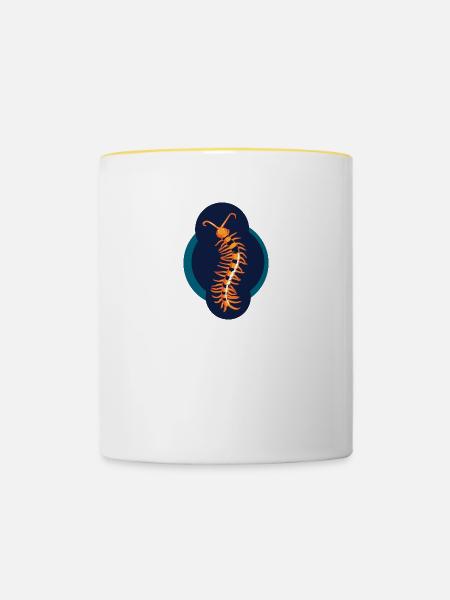 giftiger Skolopender Krabbeltier Insekt - Tasse zweifarbig - Weiß/Gelb