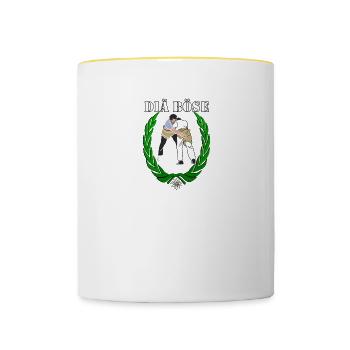 böse schwinger Schwingfest - Tasse zweifarbig - Weiß/Gelb - Vorne