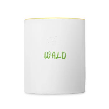 Aus dem Weg ich muss in den Wald Spruch - Tasse zweifarbig - Weiß/Gelb - Vorne