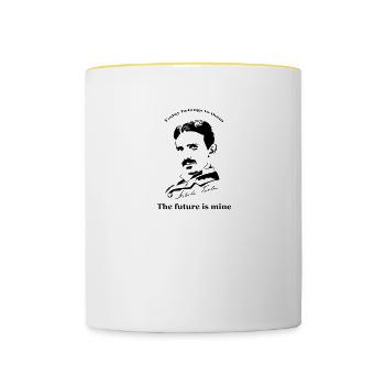 Nikola Tesla Tomorrow - Tasse zweifarbig - Weiß/Gelb - Vorne