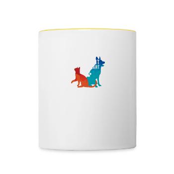 Every Patient Leaves A Pawprint On My Heart - Contrasting Mug - white/yellow - Front