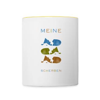Archäologe Scherben Archäologie Fossilien Geschenk - Tasse zweifarbig - Weiß/Gelb - Vorne