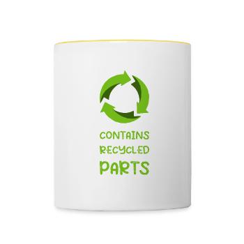 Transplantation Don d’organe de donneur de rein - Mug contrasté - blanc/jaune - Devant
