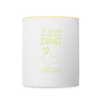 Ist So Ein Schnecken Ding du würdest es nicht - Tasse zweifarbig - Weiß/Gelb - Vorne