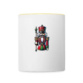 Weihnachtsfigur - Tasse zweifarbig - Weiß/Gelb - Vorne