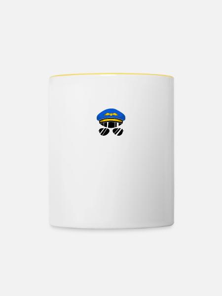 Pilot Flugkapitän Luftfahrt Flieger - Tasse zweifarbig - Weiß/Gelb
