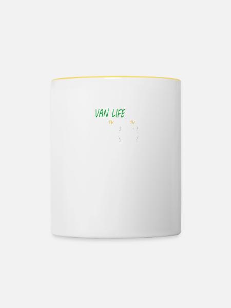 Van Life Is - Tasse zweifarbig - Weiß/Gelb
