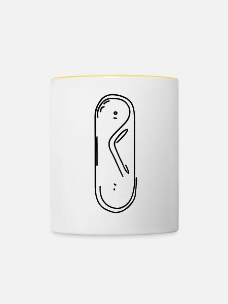 Snowboard - Tasse zweifarbig - Weiß/Gelb
