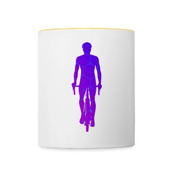 VTT VTT Femmes Vélo Vélo - Mug contrasté - blanc/jaune - Devant