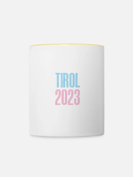 Tirol 2023 - Tasse zweifarbig - Weiß/Gelb