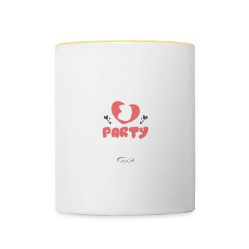 Bachelorette Party 2023 Herz - Tasse zweifarbig - Weiß/Gelb - Vorne