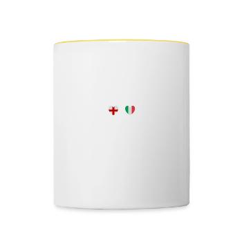 Angleterre et Italie Italie Drapeaux italiens Drapeaux - Mug contrasté - blanc/jaune - Devant
