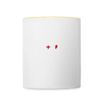 Drapeaux maltais de l’Angleterre et de Malte - Mug contrasté - blanc/jaune - Devant