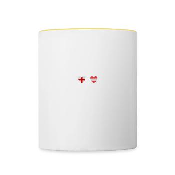 Angleterre et Autriche Drapeau autrichien - Mug contrasté - blanc/jaune - Devant