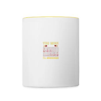 You Wink At Me I’ll Wenckebach - Cardiologue - Mug contrasté - blanc/jaune - Devant