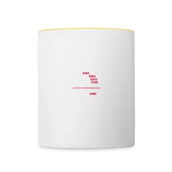Seul le Pilates n’a pas de fin Pilates Yoga - Mug contrasté - blanc/jaune - Devant