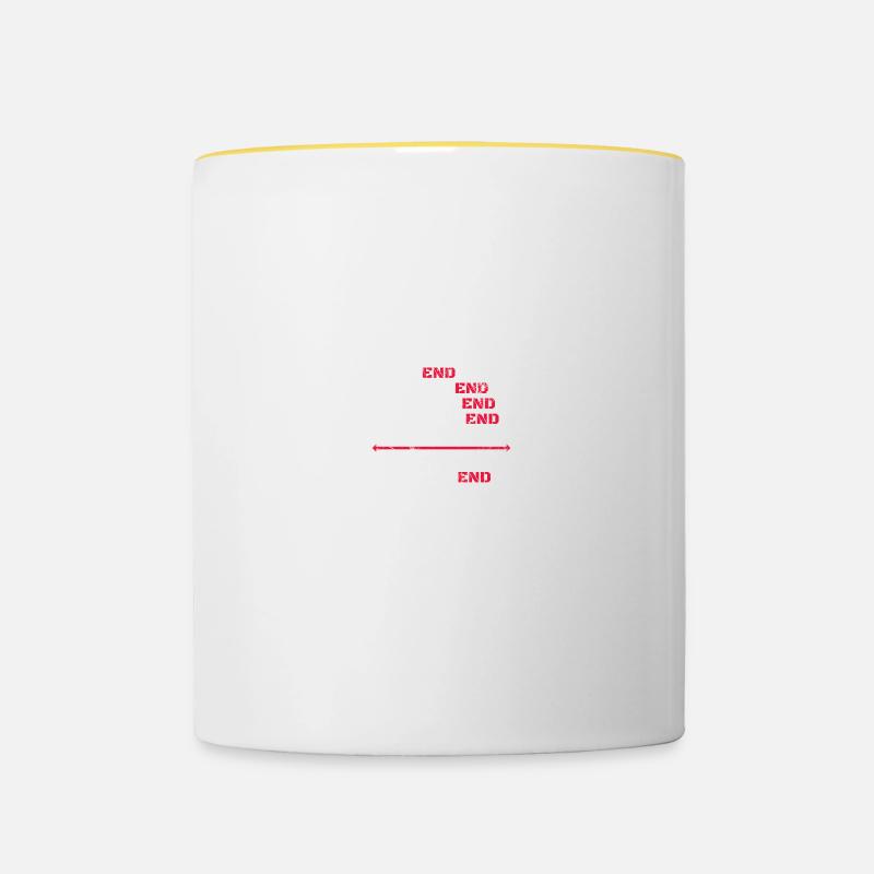 Seul le Pilates n’a pas de fin Pilates Yoga - Mug contrasté - blanc/jaune