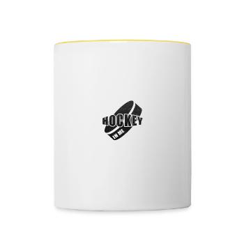Ice Hockey In Me - Entraîneur des joueurs de hockey sur glace - Mug contrasté - blanc/jaune - Devant