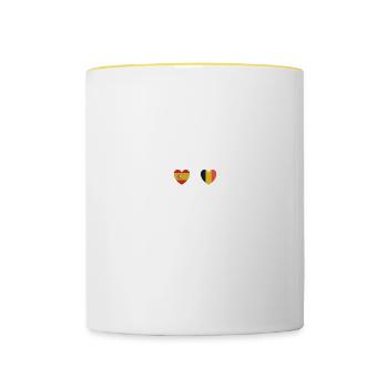 Espagne et Belgique Drapeau belge Drapeaux - Mug contrasté - blanc/jaune - Devant