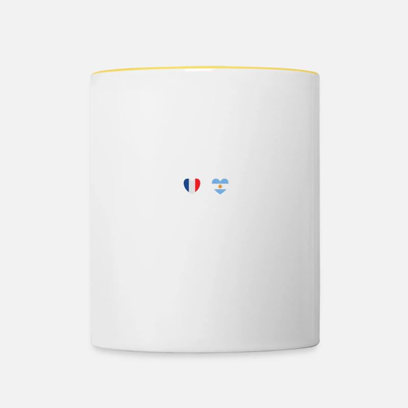 France et Argentine Drapeaux argentins - Mug contrasté - blanc/jaune