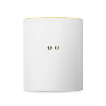Italien und Irland Irische Fahne Flaggen - Tasse zweifarbig - Weiß/Gelb - Vorne