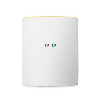 Italy and Nigeria Nigerian flag Flags - Contrasting Mug - white/yellow - Front