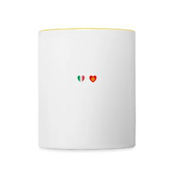 Italy and Kyrgyzstan Kyrgyz flag Flags - Contrasting Mug - white/yellow - Front