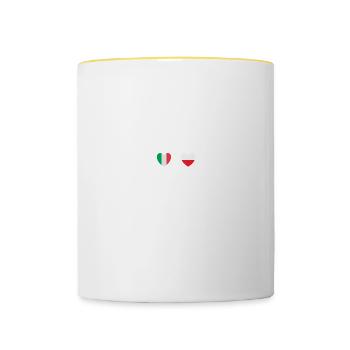 Italy and Poland Polish flag Flags - Contrasting Mug - white/yellow - Front