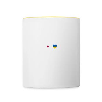Japan und Ukraine Ukrainische Fahne Flaggen - Tasse zweifarbig - Weiß/Gelb - Vorne