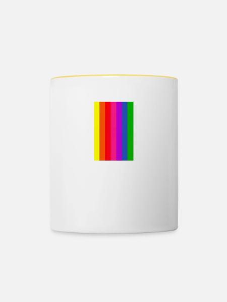 Regenbogenfahne - Tasse zweifarbig - Weiß/Gelb