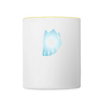 Escalade - Mug contrasté - blanc/jaune - Devant