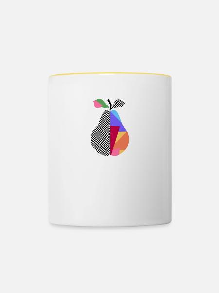 Birne - Tasse zweifarbig - Weiß/Gelb
