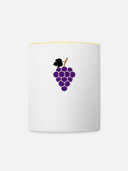 Trauben - Tasse zweifarbig - Weiß/Gelb