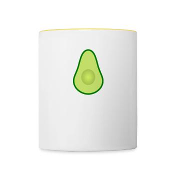 Avocado without a core design to personalize - Contrasting Mug - white/yellow - Front