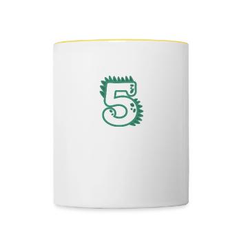 Numéro 5 - Mug contrasté - blanc/jaune - Devant