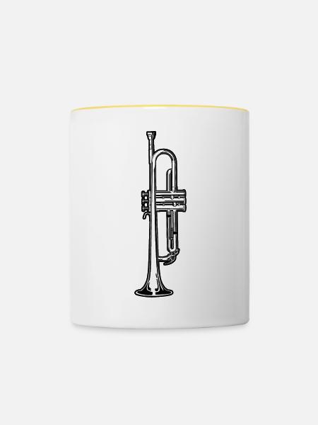Jazz Trompete - Tasse zweifarbig - Weiß/Gelb