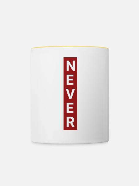 Null Bock,Never ,kein Bock Motivation - Tasse zweifarbig - Weiß/Gelb