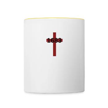 1683 - Mug contrasté - blanc/jaune - Devant