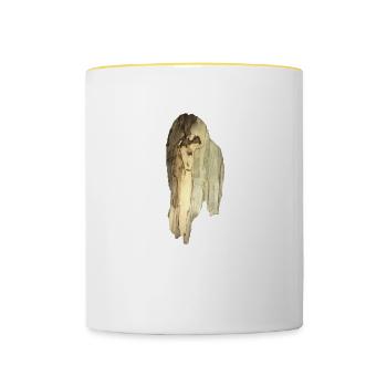 Spirit moss style design - Contrasting Mug - white/yellow - Front