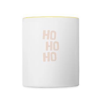 Ho Ho Ho - Tasse zweifarbig - Weiß/Gelb - Vorne