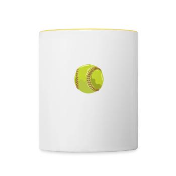 My Favorite Softball Girls Call Me Coach - Tasse zweifarbig - Weiß/Gelb - Vorne