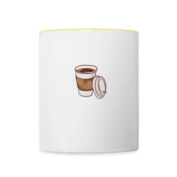 It's Coffee o'clock - Tasse zweifarbig - Weiß/Gelb - Vorne