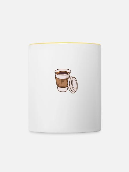 It's Coffee o'clock - Tasse zweifarbig - Weiß/Gelb