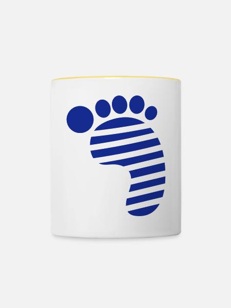 Big Foot - Tasse zweifarbig - Weiß/Gelb