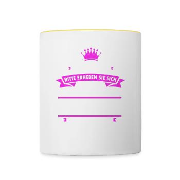 Eure Hoheit - Birgit - Tasse zweifarbig - Weiß/Gelb - Vorne