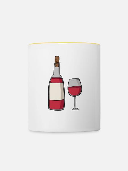 wine - Tasse zweifarbig - Weiß/Gelb