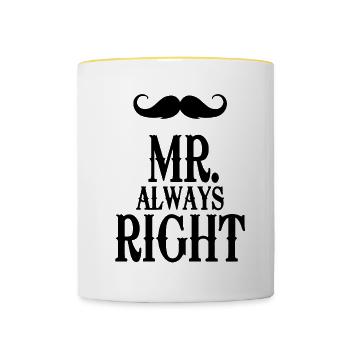 mister always right - Contrasting Mug - white/yellow - Front